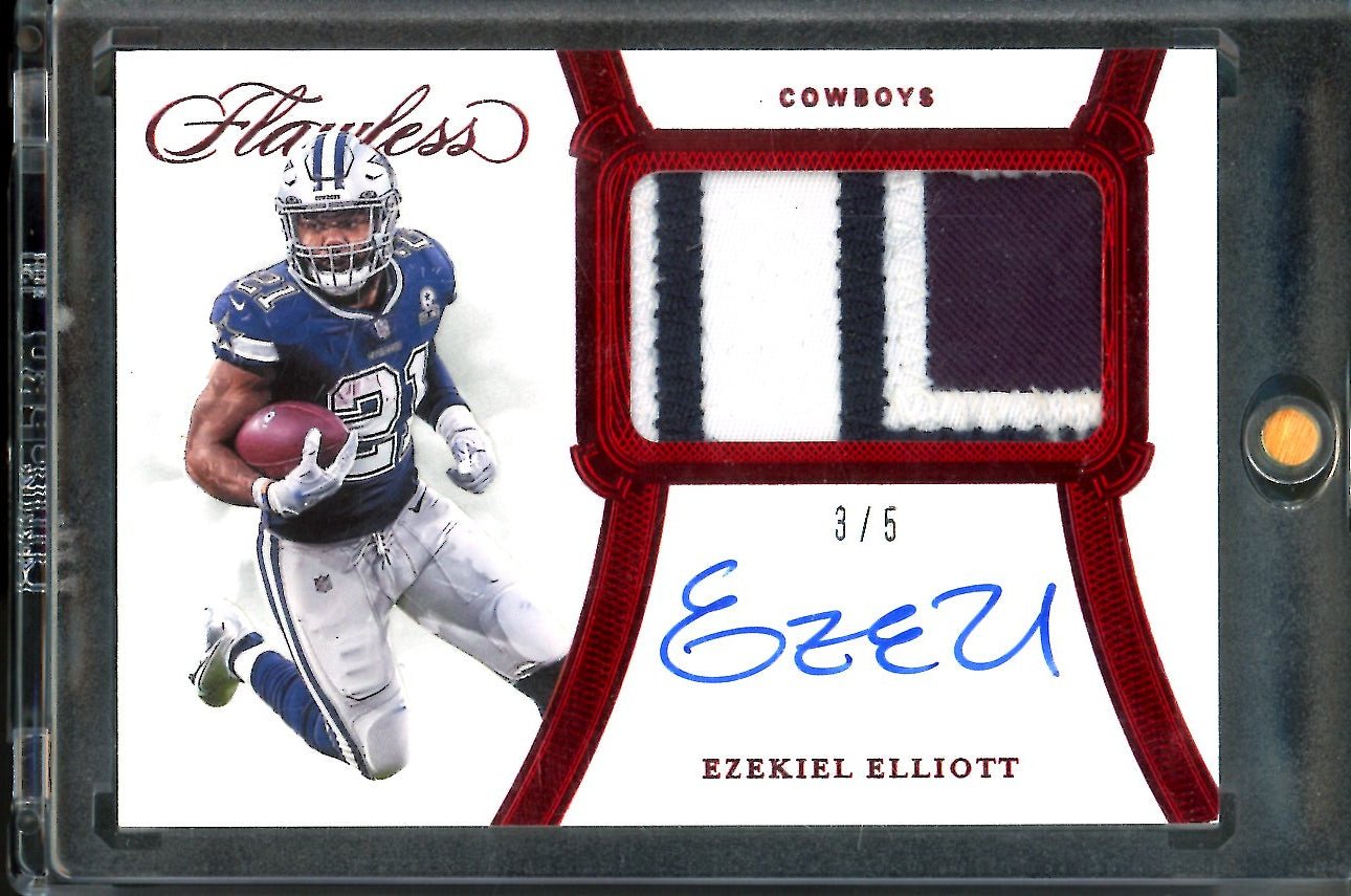 2020 Panini Flawless Ezekiel Elliott Patch Auto Red /5 Cowboys - Trading Card Market