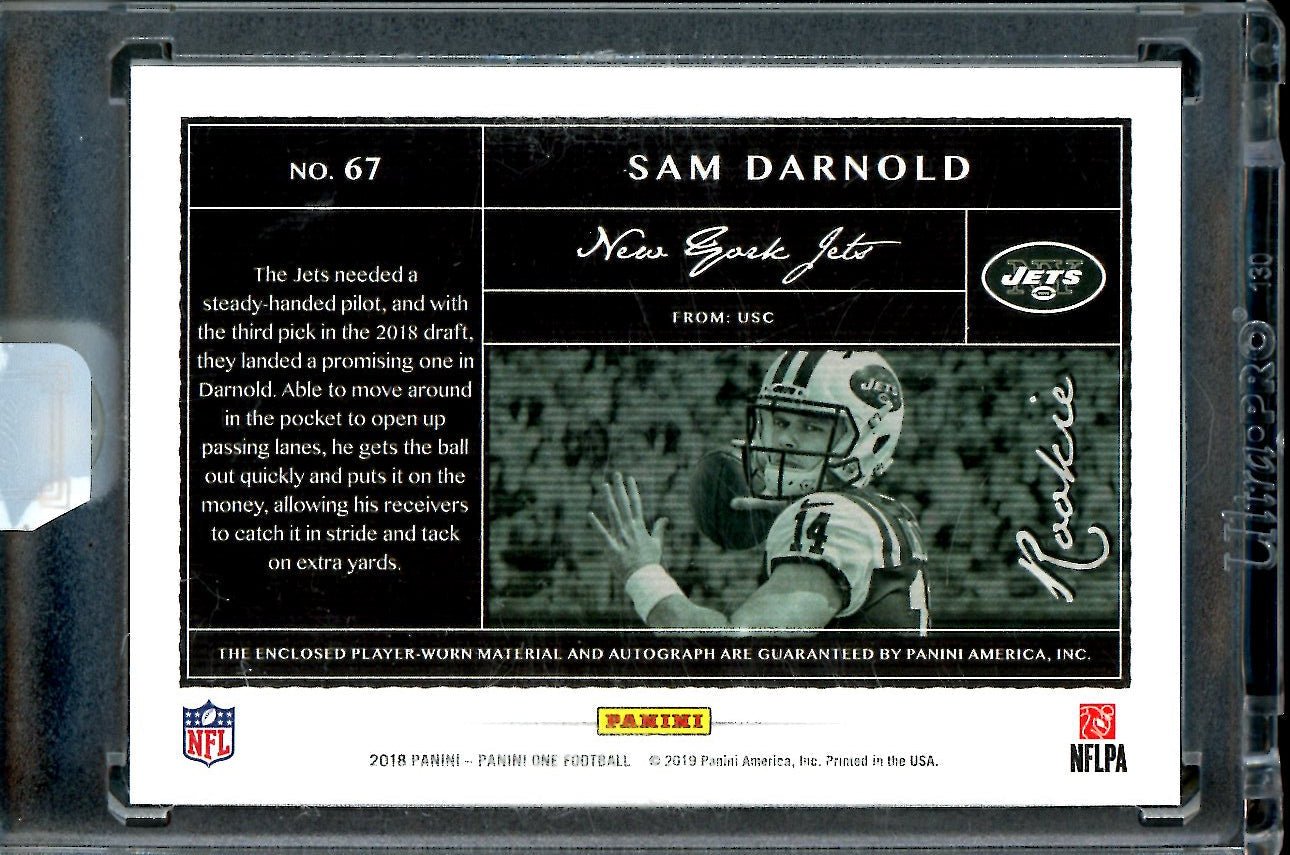 2018 Panini One Sam Darnold Rookie RPA /75 Jets