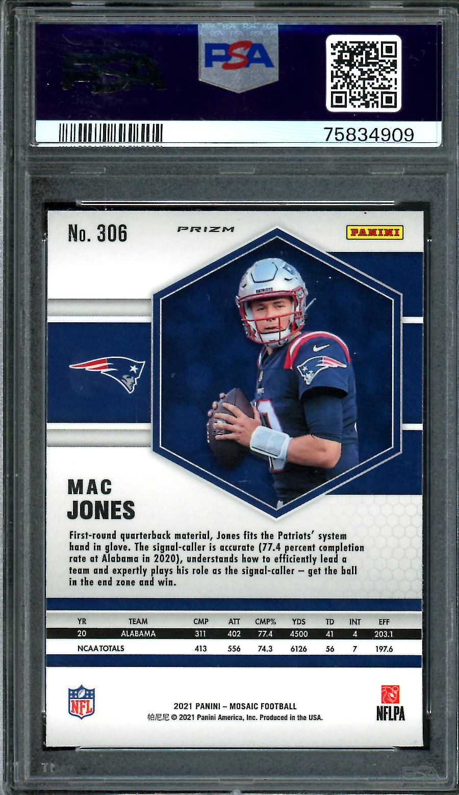 Store Mac Jones Orange Reactive Prizm Mosaic Rookie