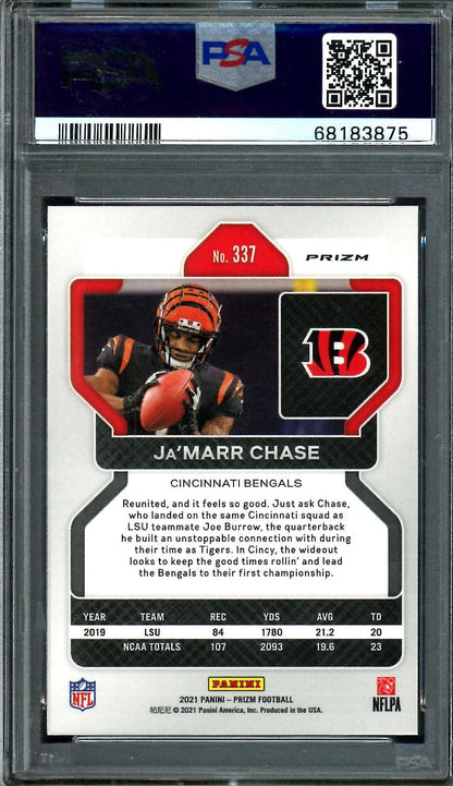 2021 Panini Prizm Ja'Marr Chase Rookie Pink Prizm PSA 10 Bengals - Trading Card Market
