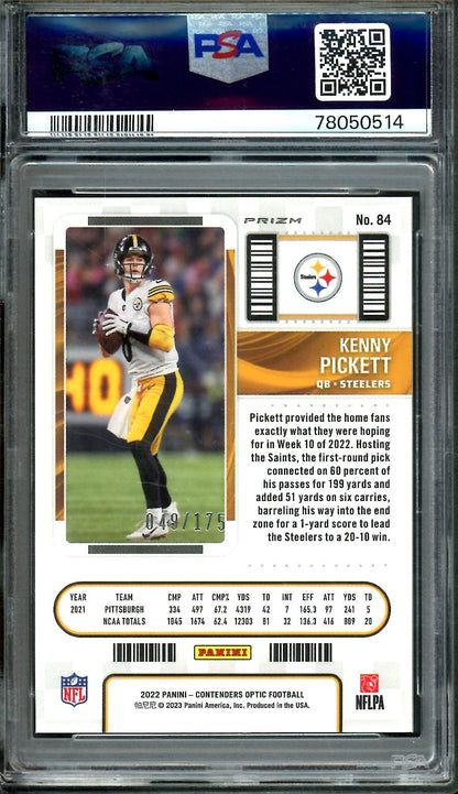 2022 Panini Contenders Optic Kenny Pickett Rookie Red /175 PSA 9 Steelers - Trading Card Market