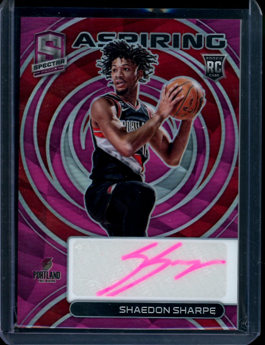 2022-23 Panini Spectra Shaedon Sharpe Rookie Aspiring Auto Pink /25 Trailblazers