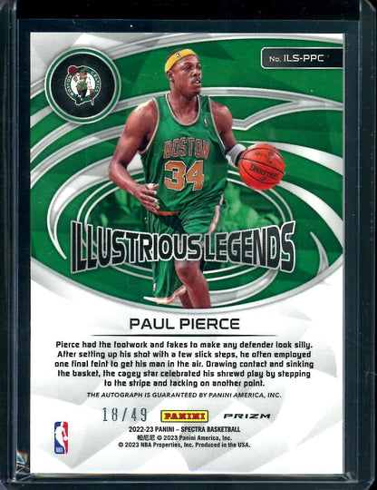 2022-23 Panini Spectra Paul Pierce Illustrious Legends Auto Astral /49 Celtics