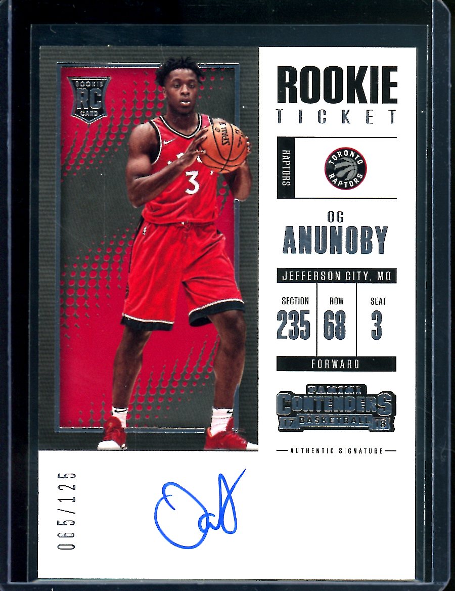 2017-18 Panini Contenders OG Anunoby Rookie Ticket Auto /125 Raptors