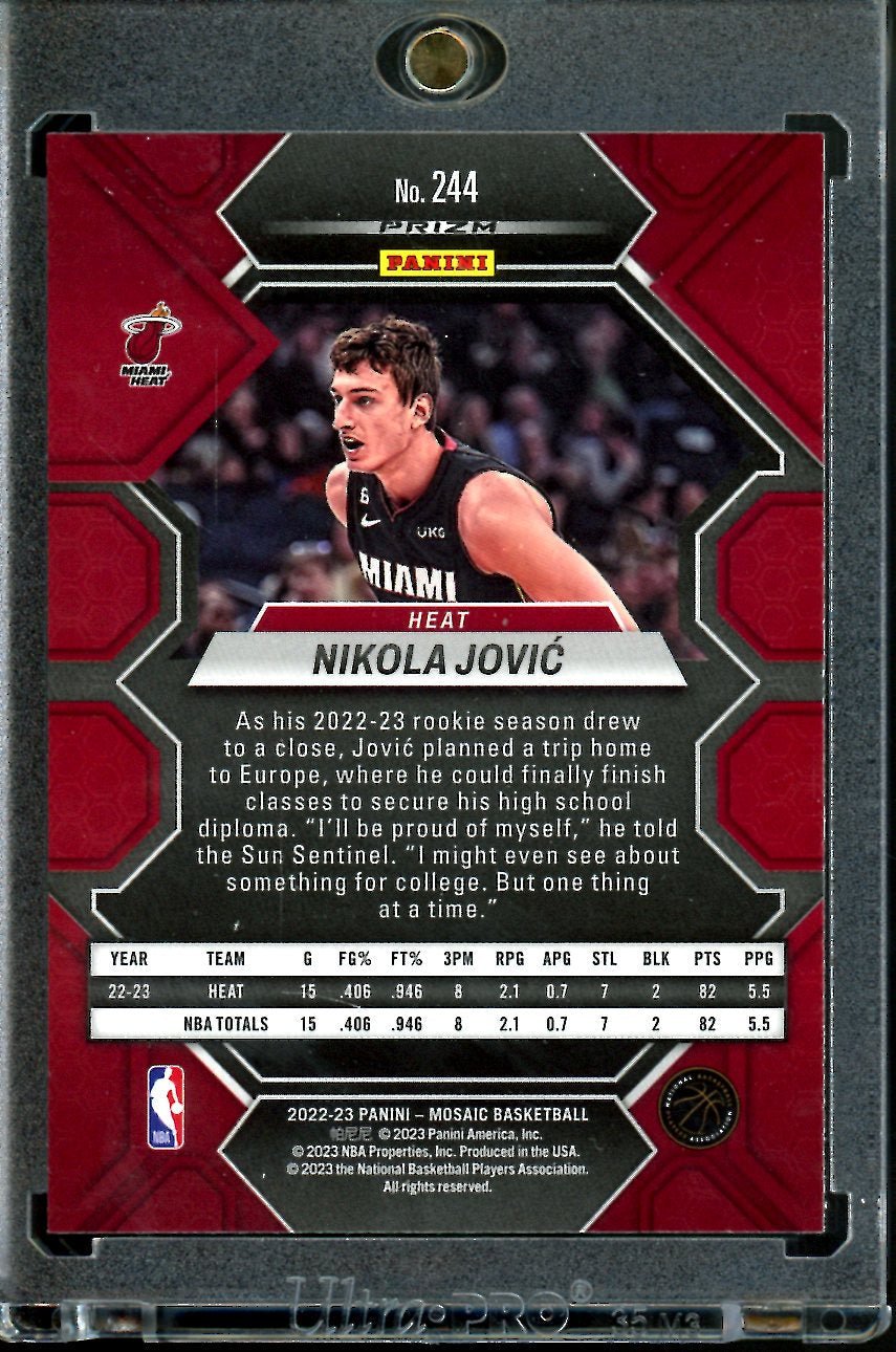 2022 - 23 Panini Mosaic Nikola Jovic Rookie Glitter SSP Heat - Trading Card Market