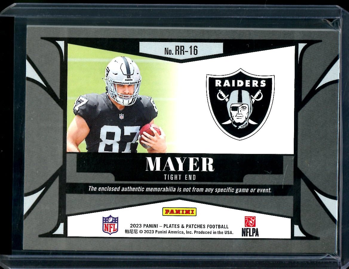 2023 Panini Plates & Patches Michael Mayer Rookie Patch /50 Raiders - Trading Card Market