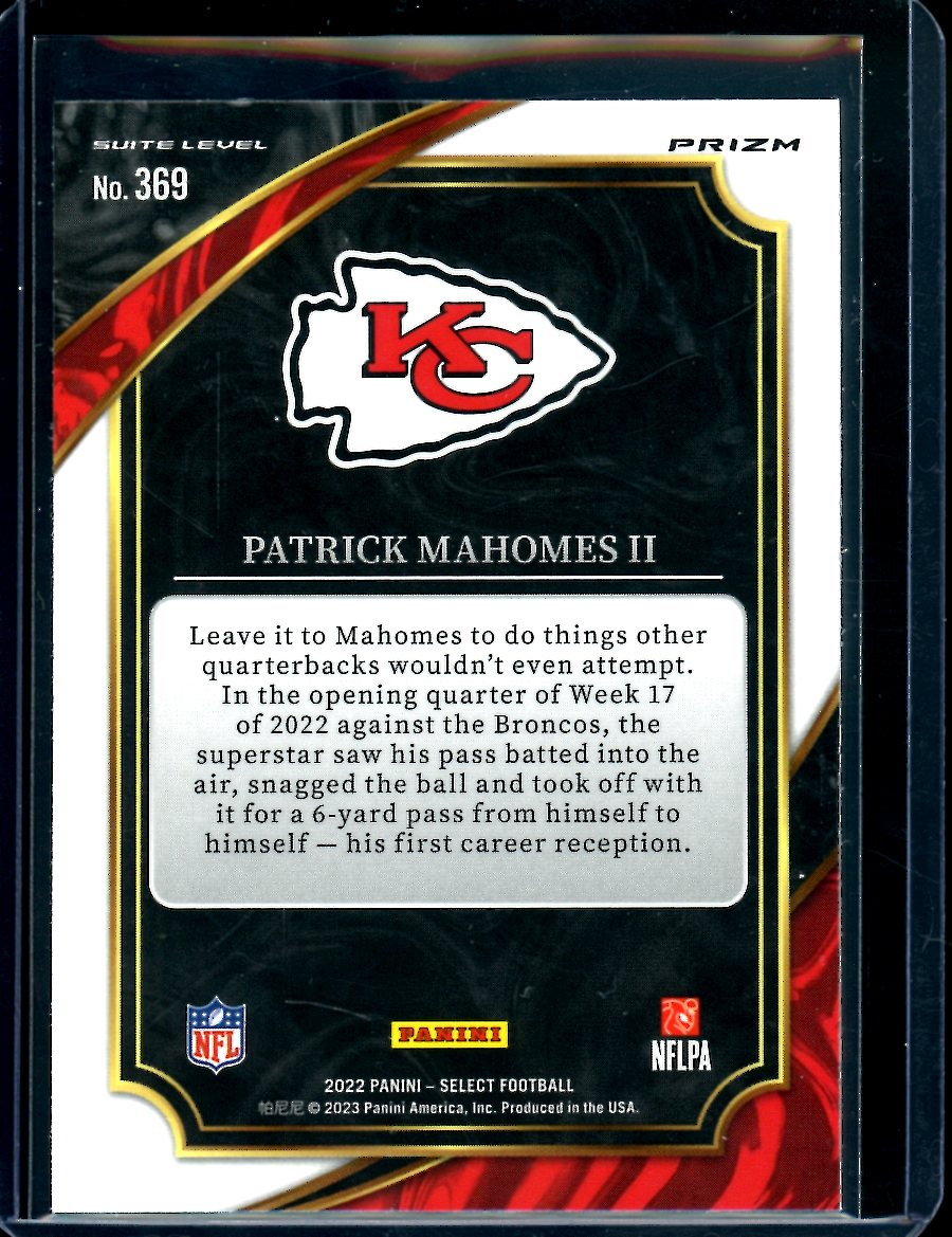2022 Panini Select Patrick Mahomes II Suite Level Cosmic Chiefs