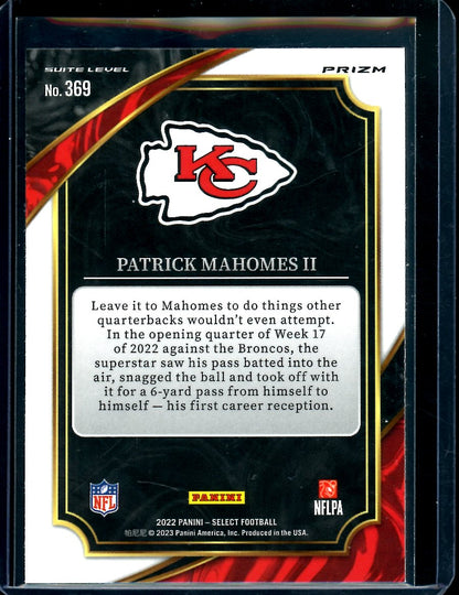 2022 Panini Select Patrick Mahomes II Suite Level Cosmic Chiefs