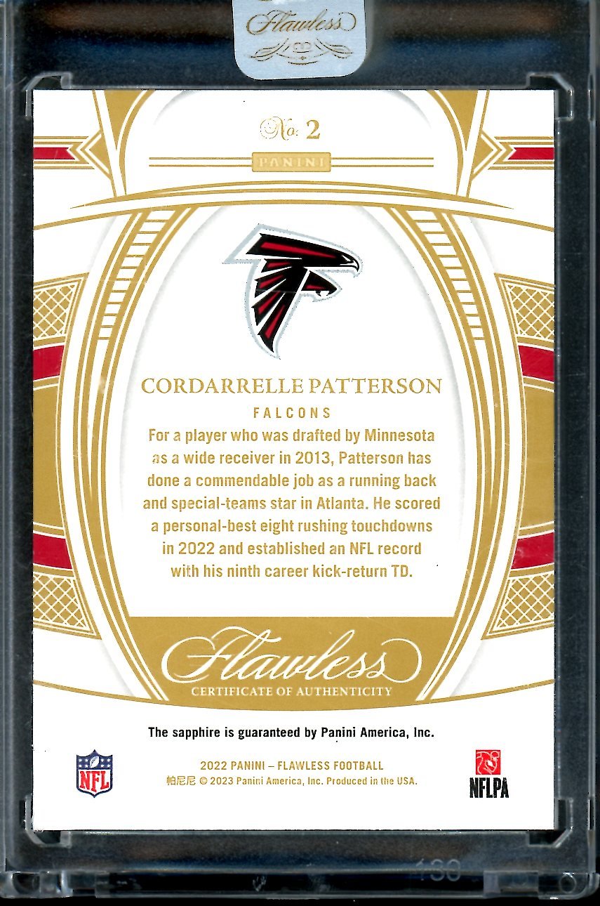 2022 Panini Flawless Cordarrelle Patterson Sapphire /15 Falcons - Trading Card Market