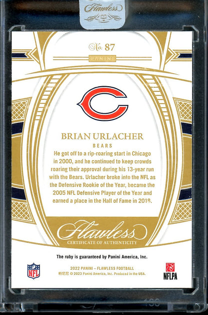 2022 Panini Flawless Brian Urlacher Ruby /20 Bears