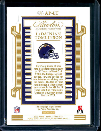 2022 Panini Flawless LaDainian Tomlinson All-Pro Ink Auto /10 Chargers