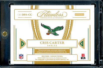 2022 Panini Flawless Cris Carter Distinguished Patch Auto Ruby /10 Eagles