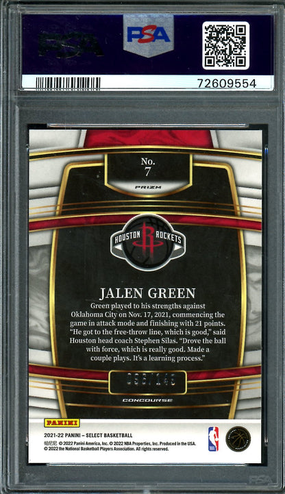 2021-22 Panini Select Jalen Green Rookie White Prizm /149 PSA 9 Rockets