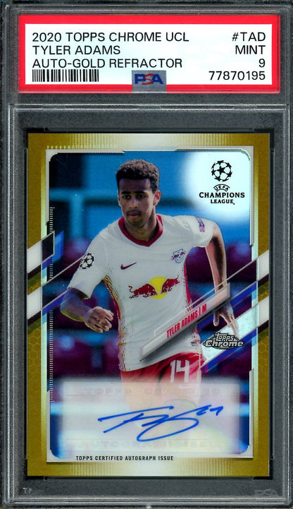 2020 Topps Topps Chrome UEFA Tyler Adams Auto Gold /50 PSA 9 RB Leipzig