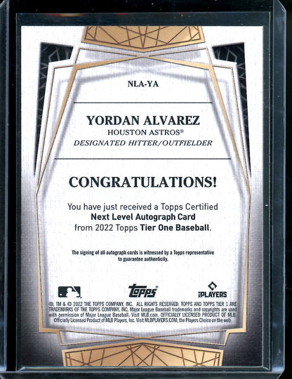 2022 Topps Tier One Yordan Alvarez Auto /25 Astros