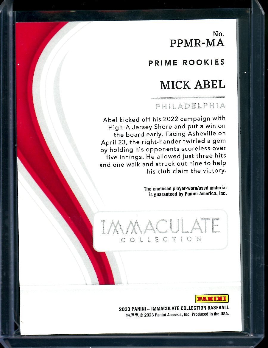 2023 Panini Immaculate Mick Abel Dual Patch /15 Phillies - Trading Card Market