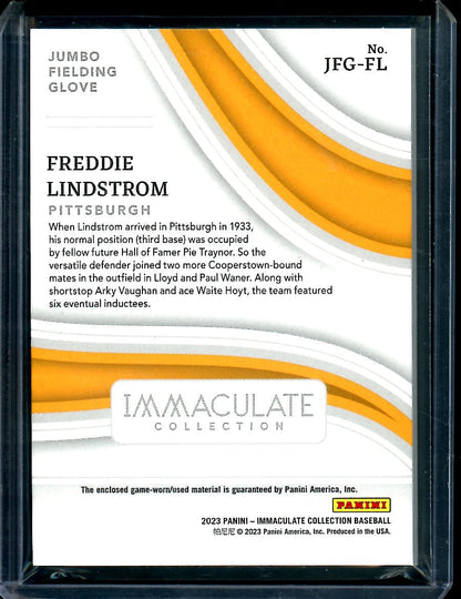 2023 Panini Immaculate Freddie Lindstrom Jumbo Glove Patch /10 Pirates