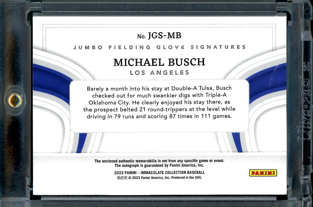 2023 Panini Immaculate Michael Busch Glove Patch Auto /49 Dodgers