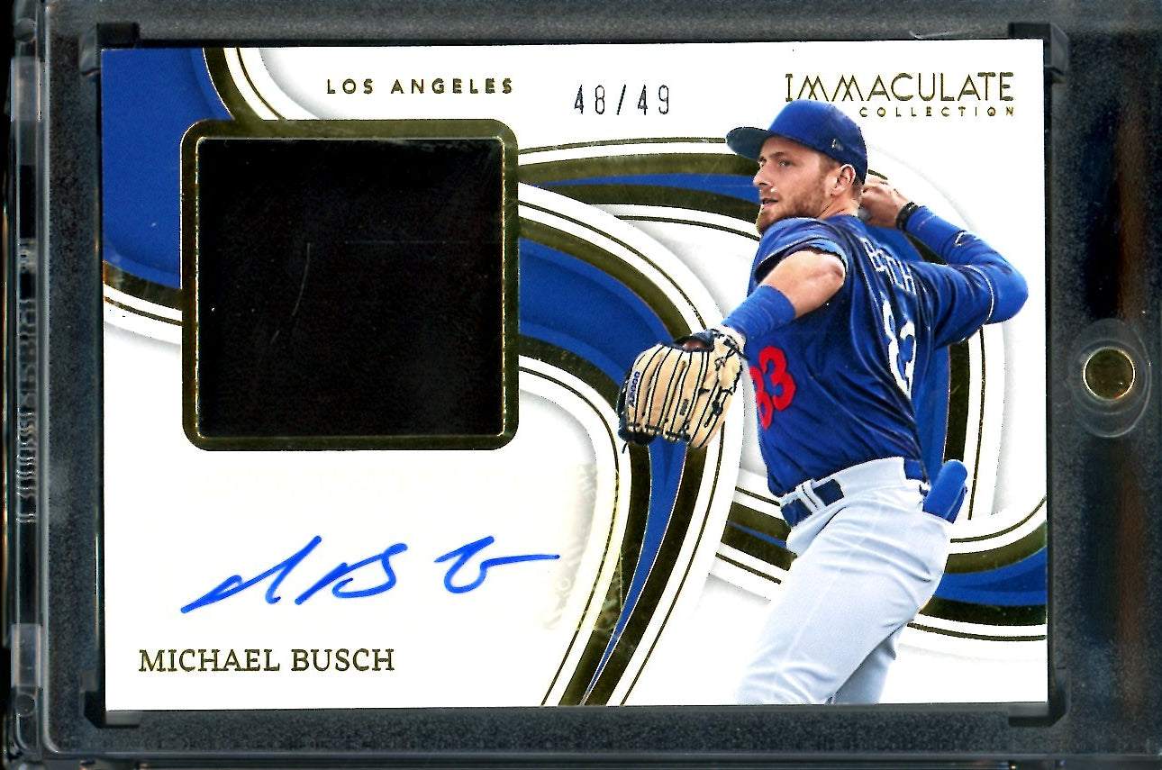 2023 Panini Immaculate Michael Busch Glove Patch Auto /49 Dodgers