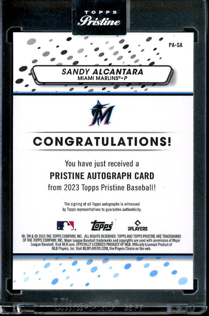 2023 Topps Prestine Sandy Alcantara Auto Marlins