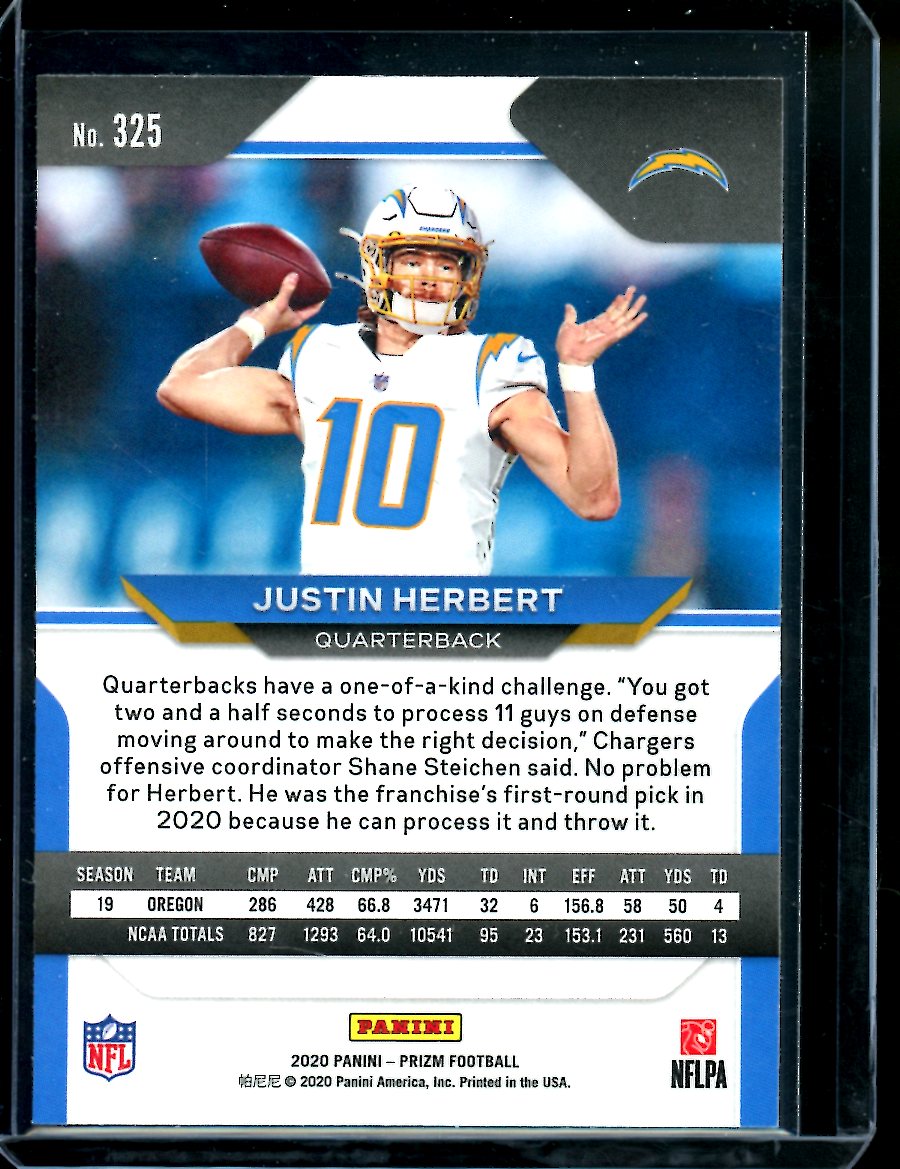 2020 Panini Prizm Justin Herbert Rookie Chargers