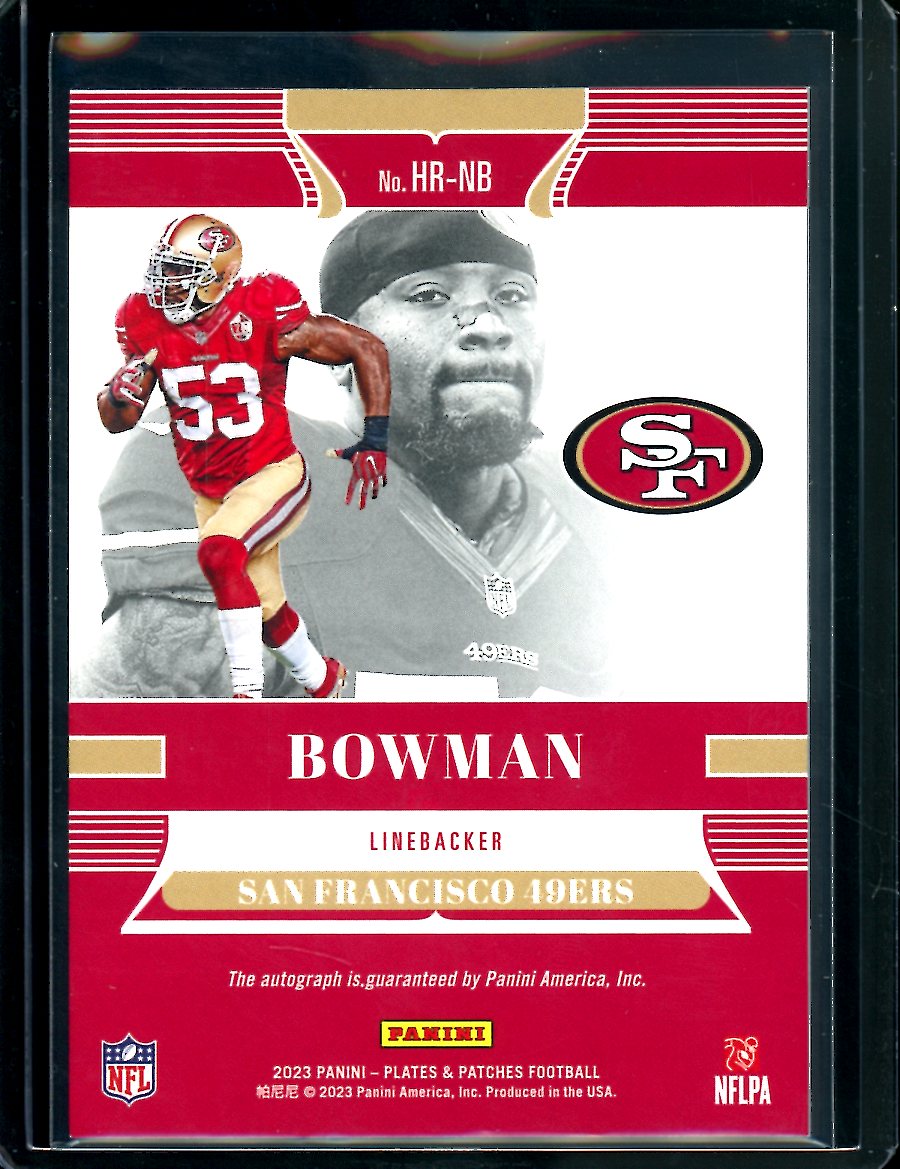 2023 Panini Plates & Patches NaVorro Bowman Highly Reserved Auto /75 49ers