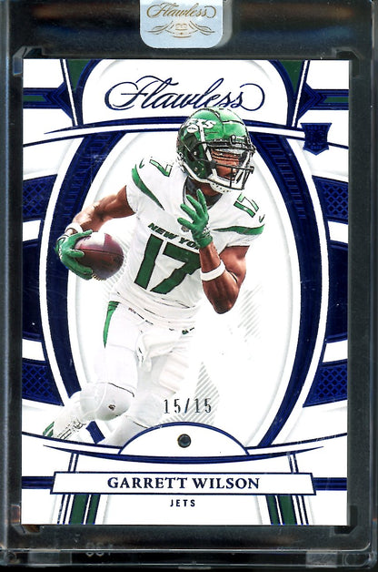 2022 Panini Flawless Garrett Wilson Rookie Sapphire /15 Jets