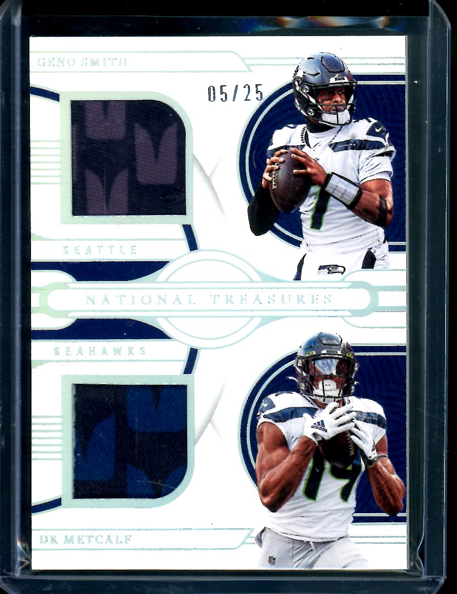 2022 Panini National Treasures Geno Smith/DK Metcalf Dual Patch /25 Seahawks