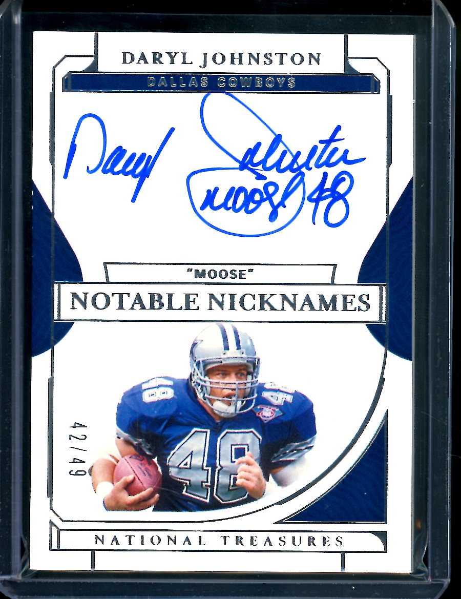 2022 Panini National Treasures Daryl Johnson Notable Nicknames Auto Cowboys