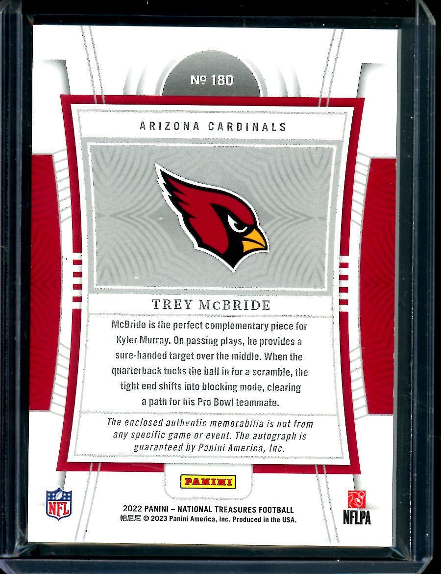 2022 Panini National Treasures Trey McBride Rookie True RPA /99 Cardinals