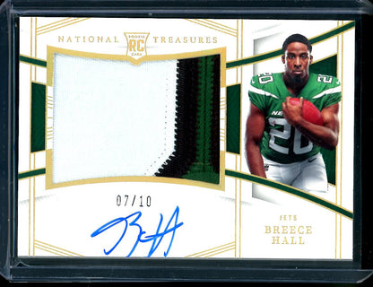 2022 Panini National Treasures Breece Hall Rookie RPA Gold /10 Jets