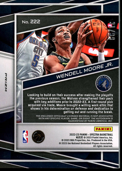 2022-23 Panini Spectra Wendel Moore Jr. Rookie RPA /99 Timberwolves