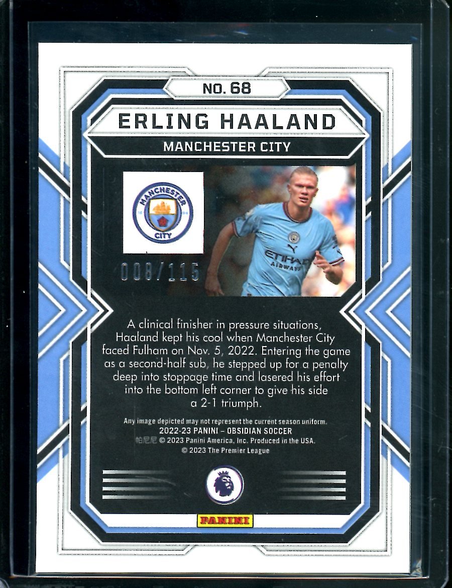 2022-23 Panini Obsidian Erling Haaland /115 Manchester City