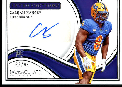 2023 Panini Immaculate Collegiate Calijah Kancey Rookie Introductions Auto /99 Pittsburgh