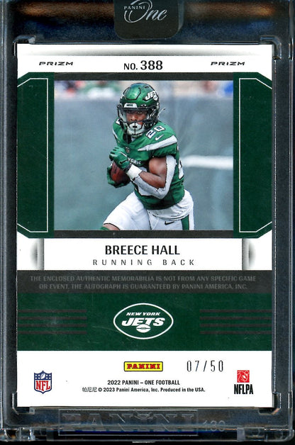 2022 Panini One Breece Hall Rookie RPA /50 Jets