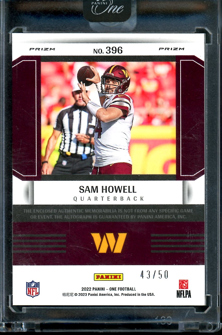 2022 Panini One Sam Howell Rookie Fractal RPA /50 Commanders