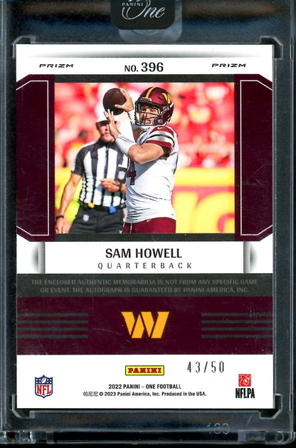 2022 Panini One Sam Howell Rookie Fractal RPA /50 Commanders