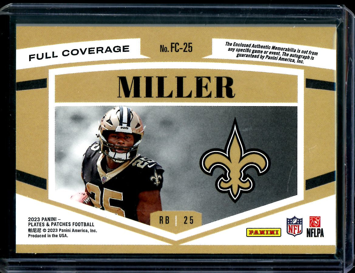 2023 Panini Plates & Patches Kendre Miller Rookie RPA /25 Saints