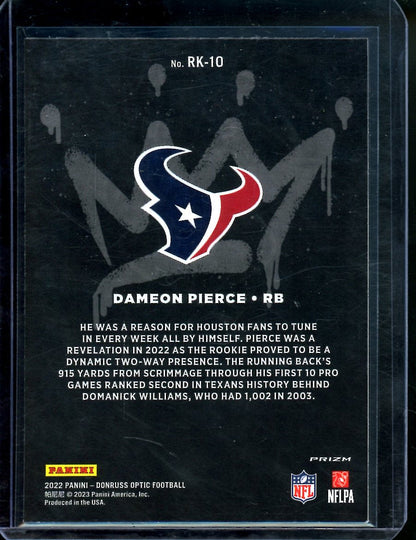 2022 Panini Optic Dameon Pierce Rookie Kings SSP Texans