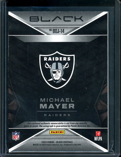 2023 Panini Black Michael Mayer Rookie RPA /50 Raiders