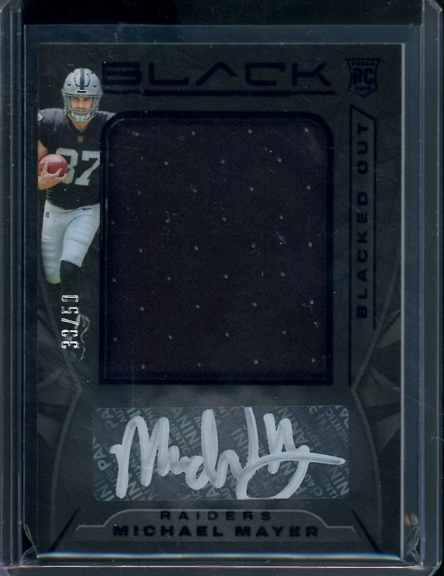 2023 Panini Black Michael Mayer Rookie RPA /50 Raiders