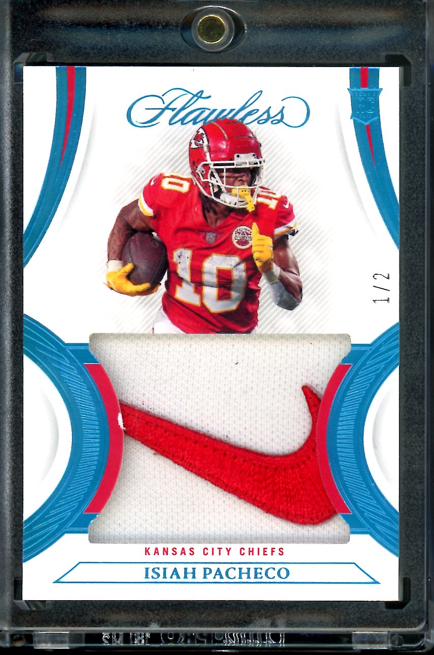 2022 Panini Flawless Isiah Pacheco Rookie Nike Swoosh Patch /2 Chiefs