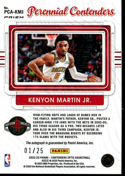 2022-23 Panini Contenders Optic Kenyon Martin Jr. Perennial Contenders Auto Orange /25 Rockets