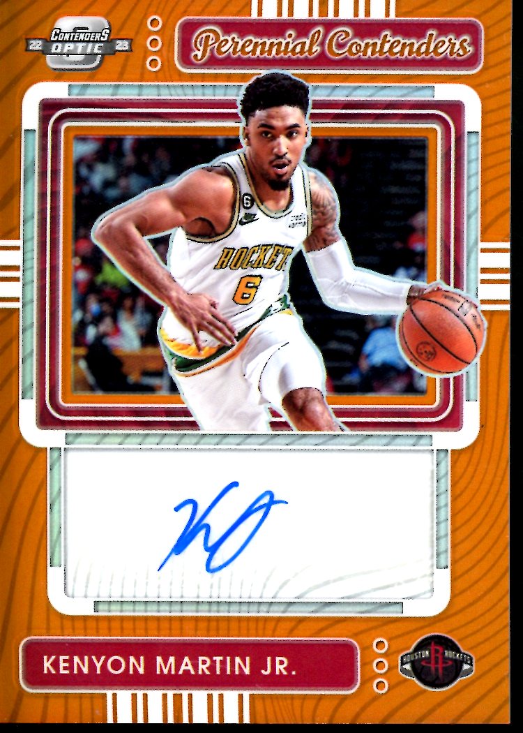 2022-23 Panini Contenders Optic Kenyon Martin Jr. Perennial Contenders Auto Orange /25 Rockets