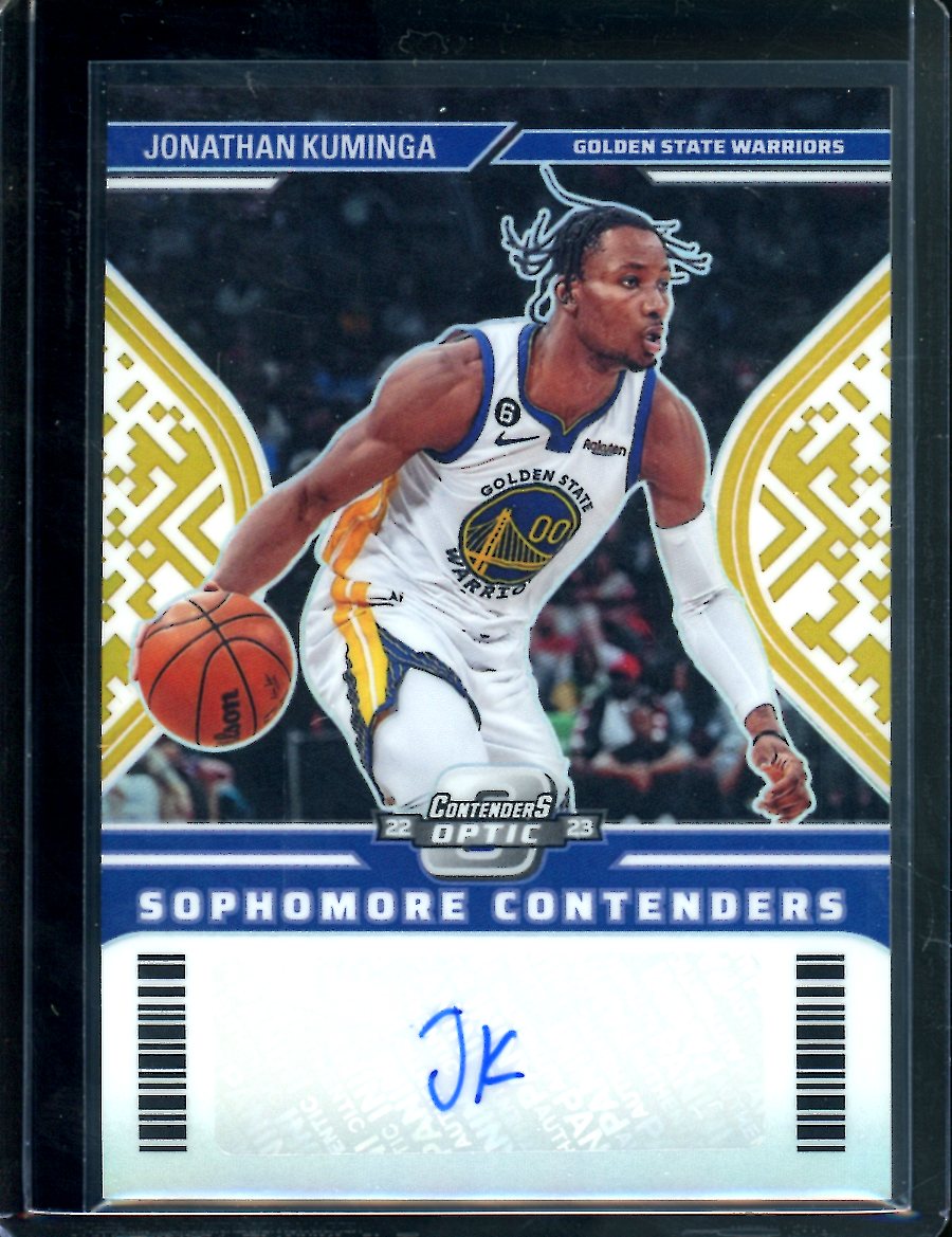 2022-23 Panini Contenders Optic Jonathan Kuminga Sophomore Contenders Auto Gold /10 Warriors