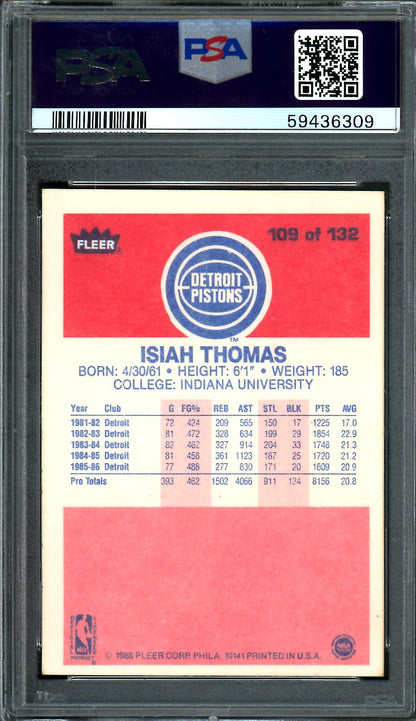 1986 Fleer Isiah Thomas PSA 7 Pistons