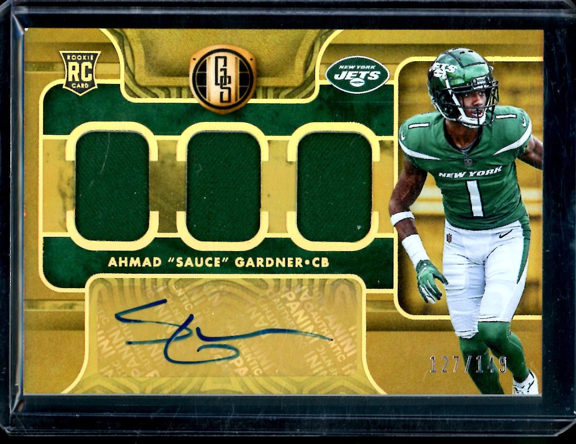 2022 Panini Gold Standard Sauce Gardner Rookie RPA /149 Jets Trading Card Market