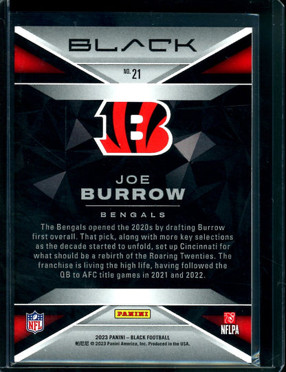 2023 Panini Black Joe Burrow /35 Bengals