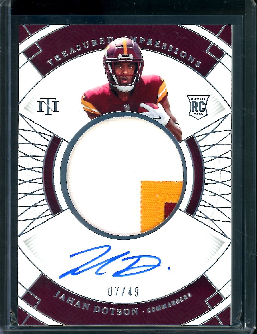 2022 Panini National Treasures Jahan Dotson Rookie Treasured Impressio ...