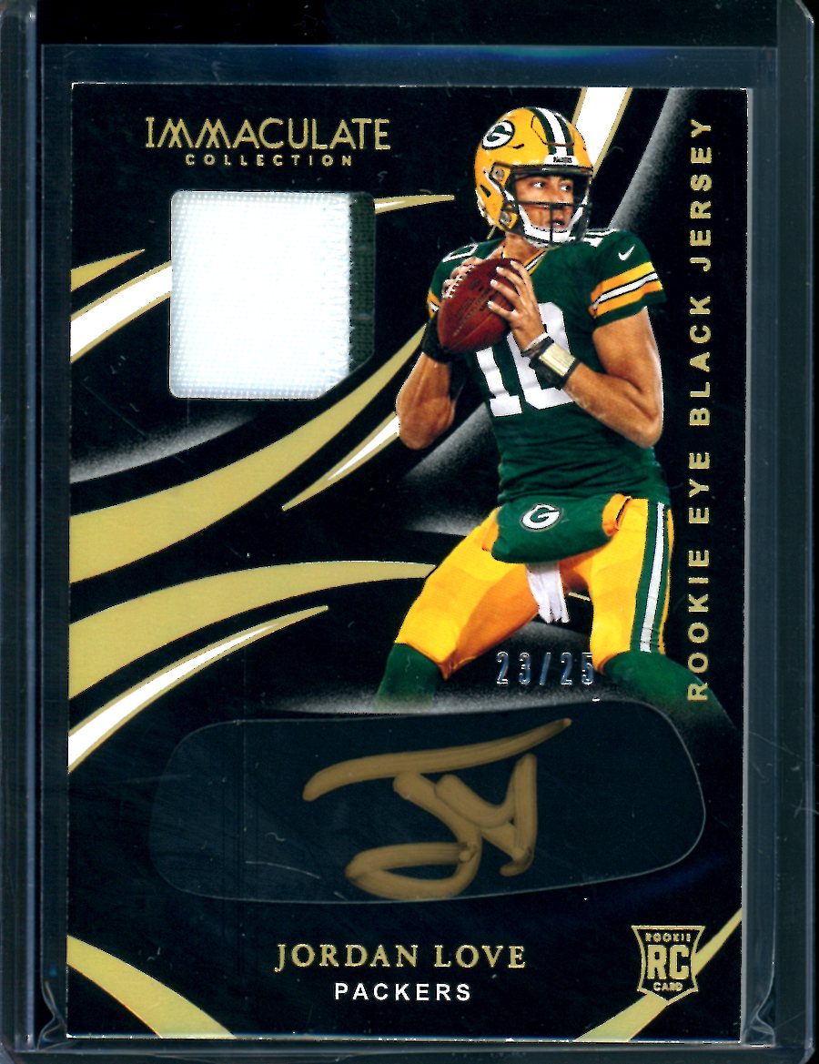 2020 Panini Immaculate Jordan Love Rookie Eye Black RPA /25 Packers